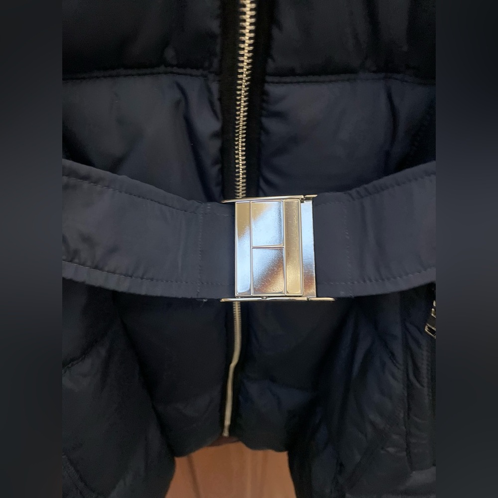 NWOT Tommy Hilfiger Women's Belted Faux-Fur Trim Hooded Puffer Coat Large 12-14 - Picture 5 of 14